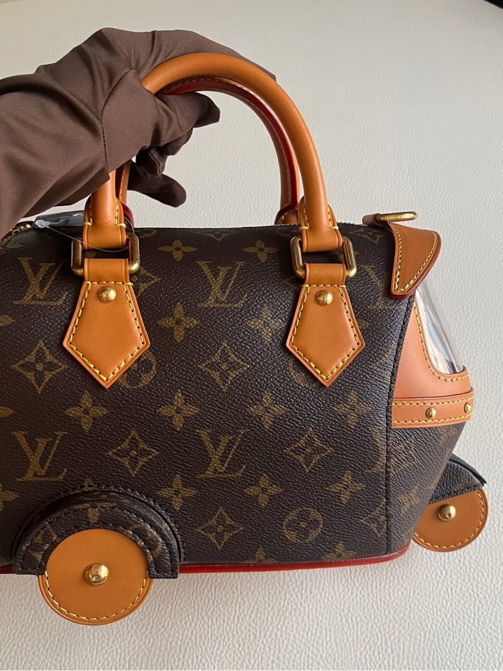 Louis Vuitton Rickshaw Brown Monogram Wallet Bag Purse - Tan Trim - Picture 2 of 10
